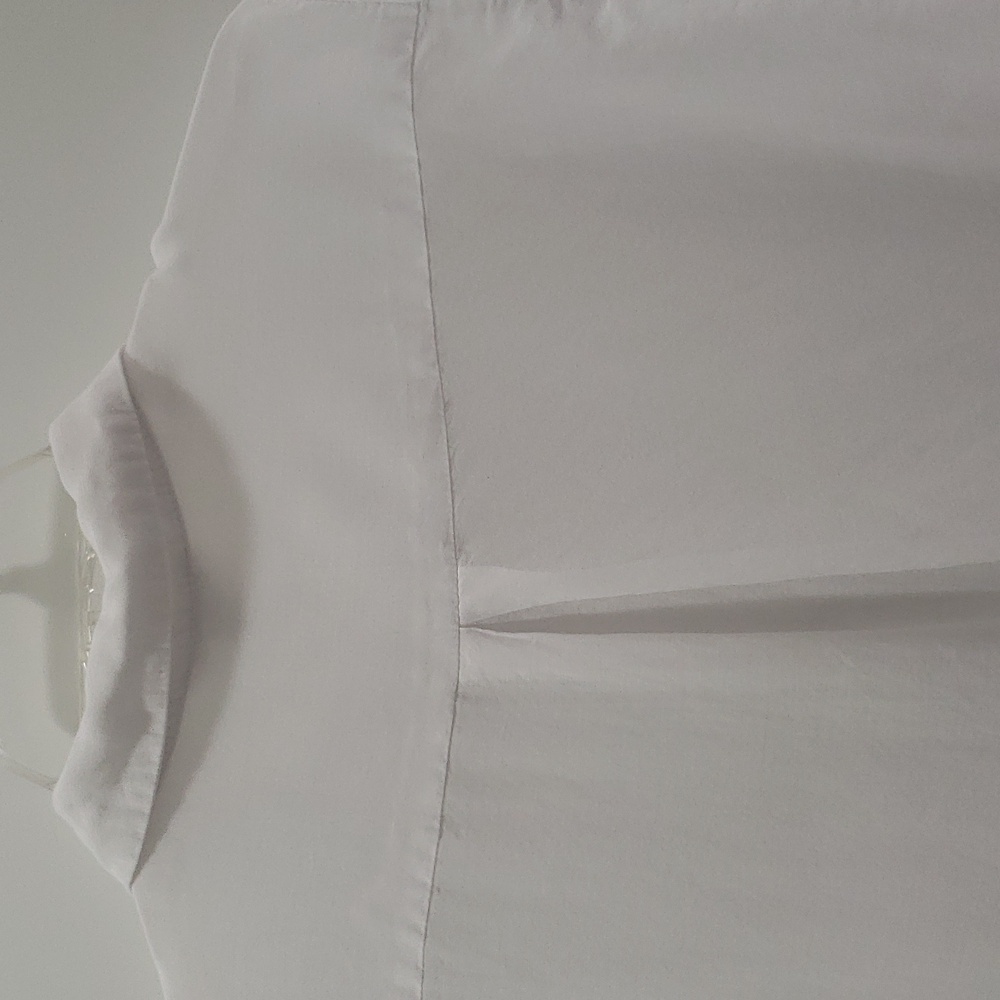 Sheer Lightweight Cotton Viscose Comfort Classic White Shirt Tunic - Picture 5 of 12